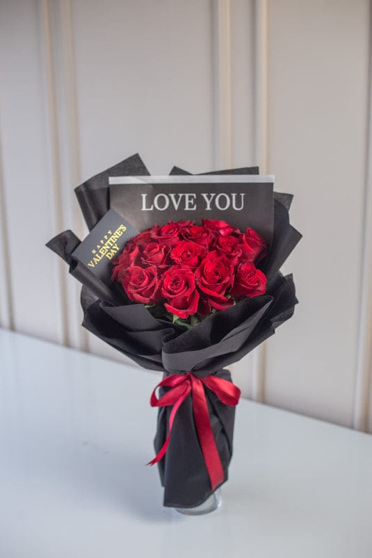 Luxury 18 Imported Red Roses Bouquet KF 188
